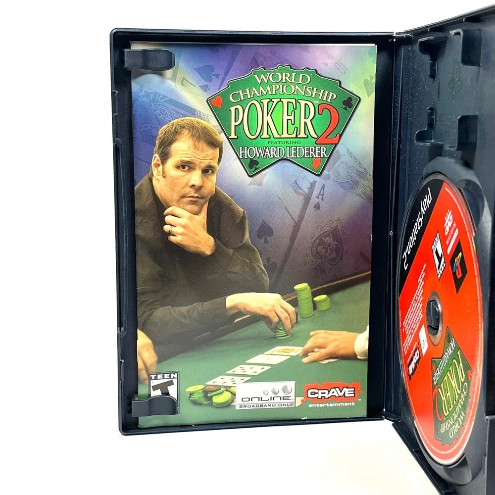 World Championship Poker 2 PS2 Complete CIB Tested Howard Lederer Poker Game